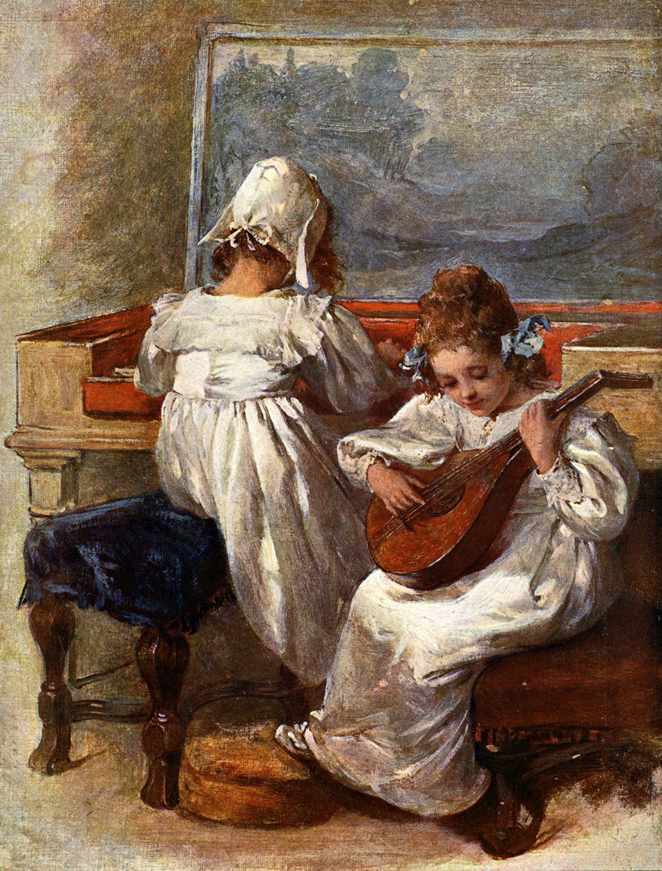 Enfants jouant des instruments - Unbekannter Künstler