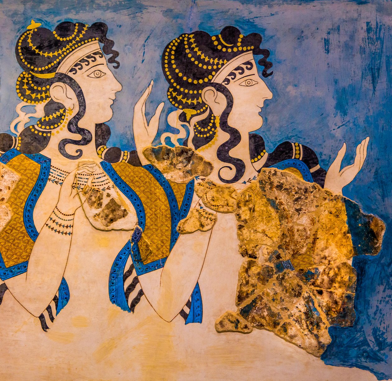 Détail, fresque des trois - Unbekannter Künstler