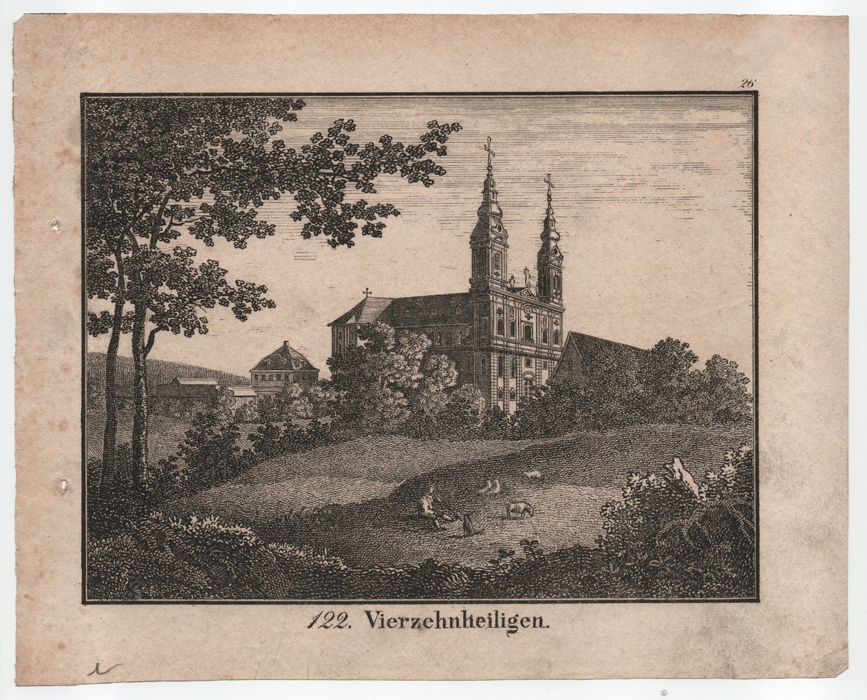 Quatorze Saints (lithographie au crayon, vers 1830) - Unbekannter Künstler