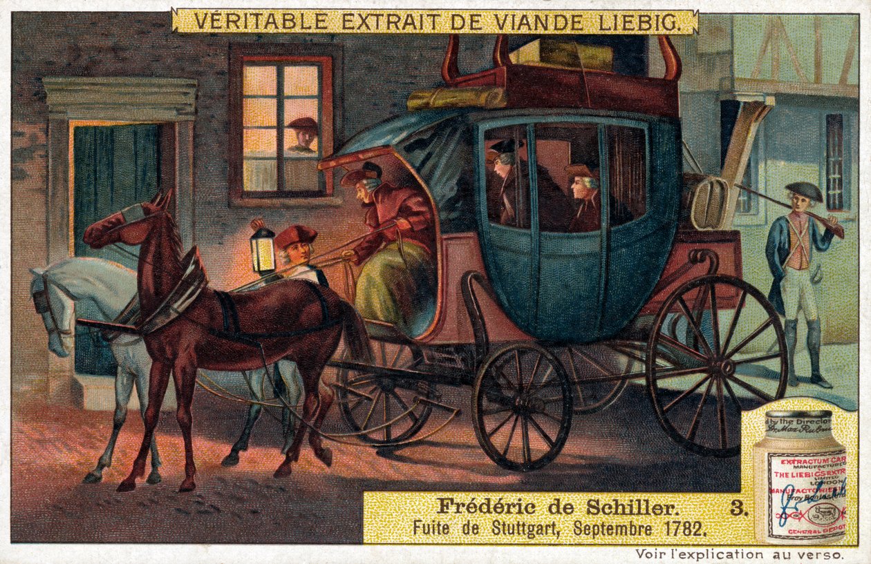 Friedrich Schiller - Fuite de Stuttgart, septembre 1782 - Unbekannter Künstler