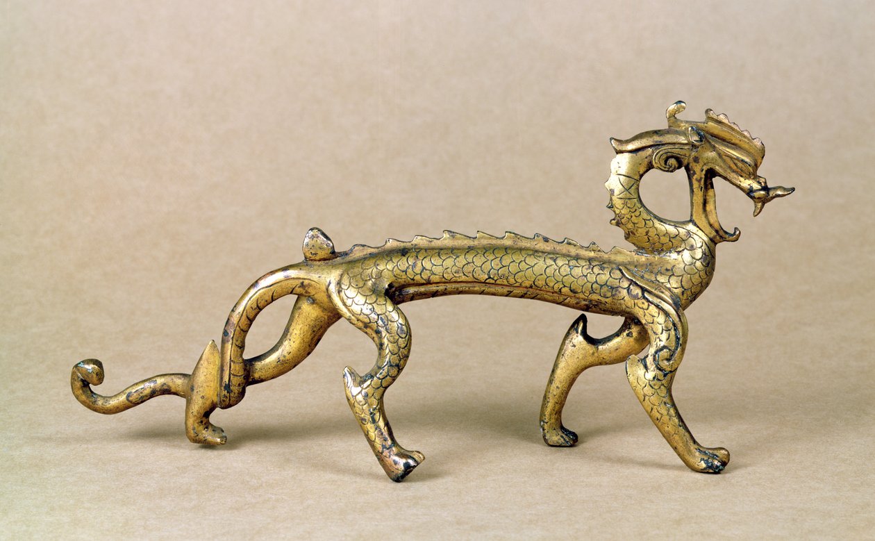 Dragon de mer en bronze doré, période des six dynasties - Unbekannt