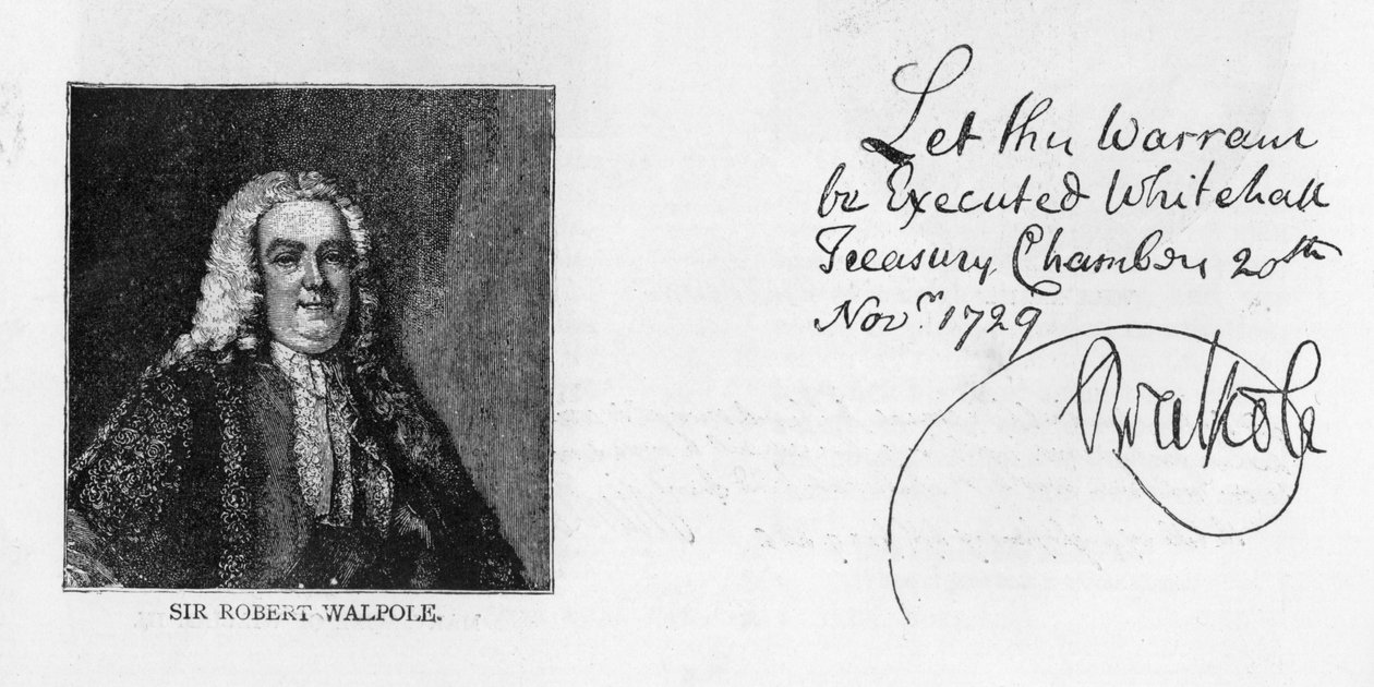 Écriture et signature de Sir Robert Walpole - Unbekannt