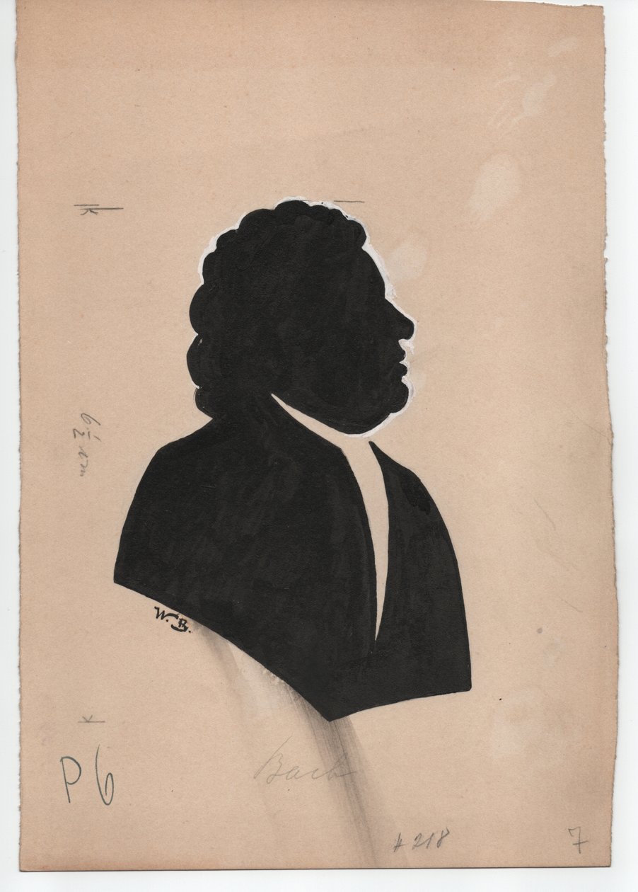 Johann Sebastian Bach (1685-1750) (vers 1850, silhouette) - Unbekannter Künstler