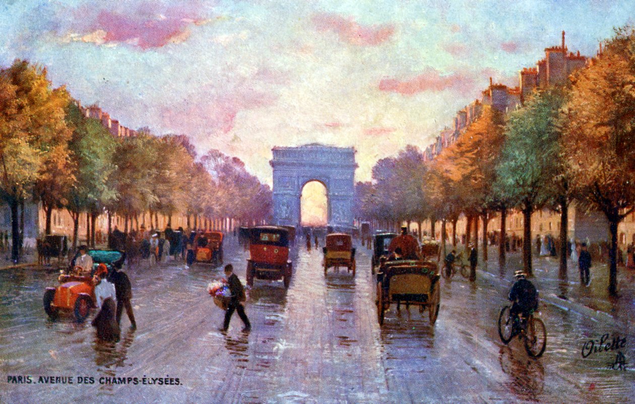 Les Champs-Élysées, Paris, vers 1900 - Unbekannter Künstler