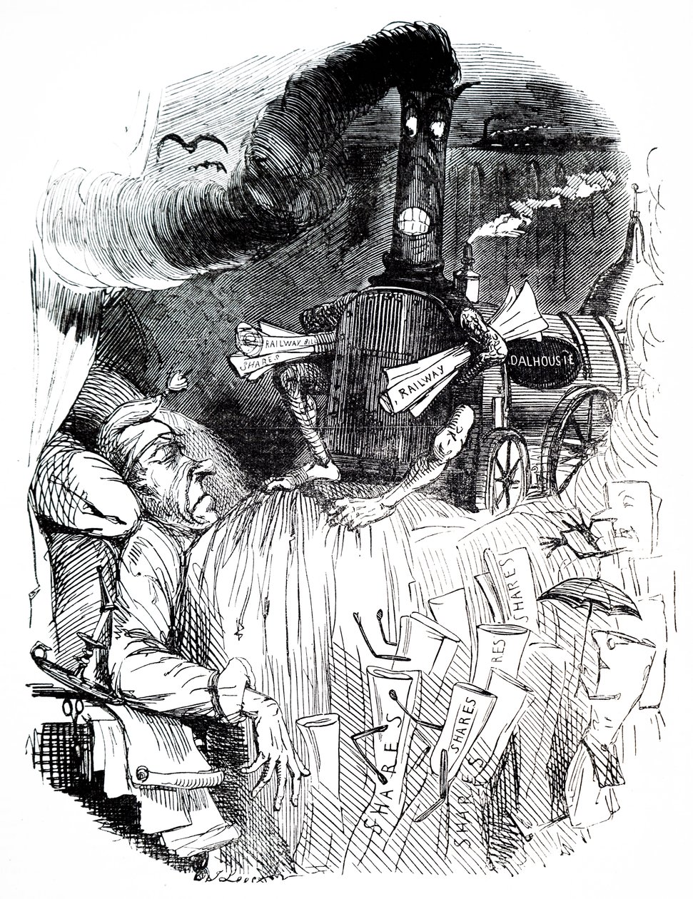 Le cauchemar ferroviaire de Lord Brougham - Unbekannter Künstler