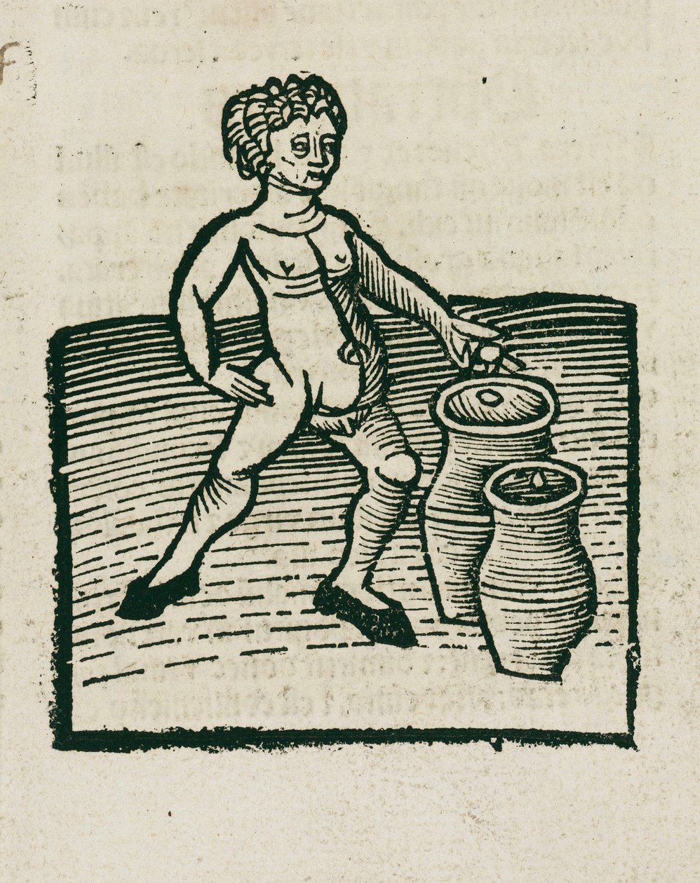 Homme nu avec des pots - Unbekannt
