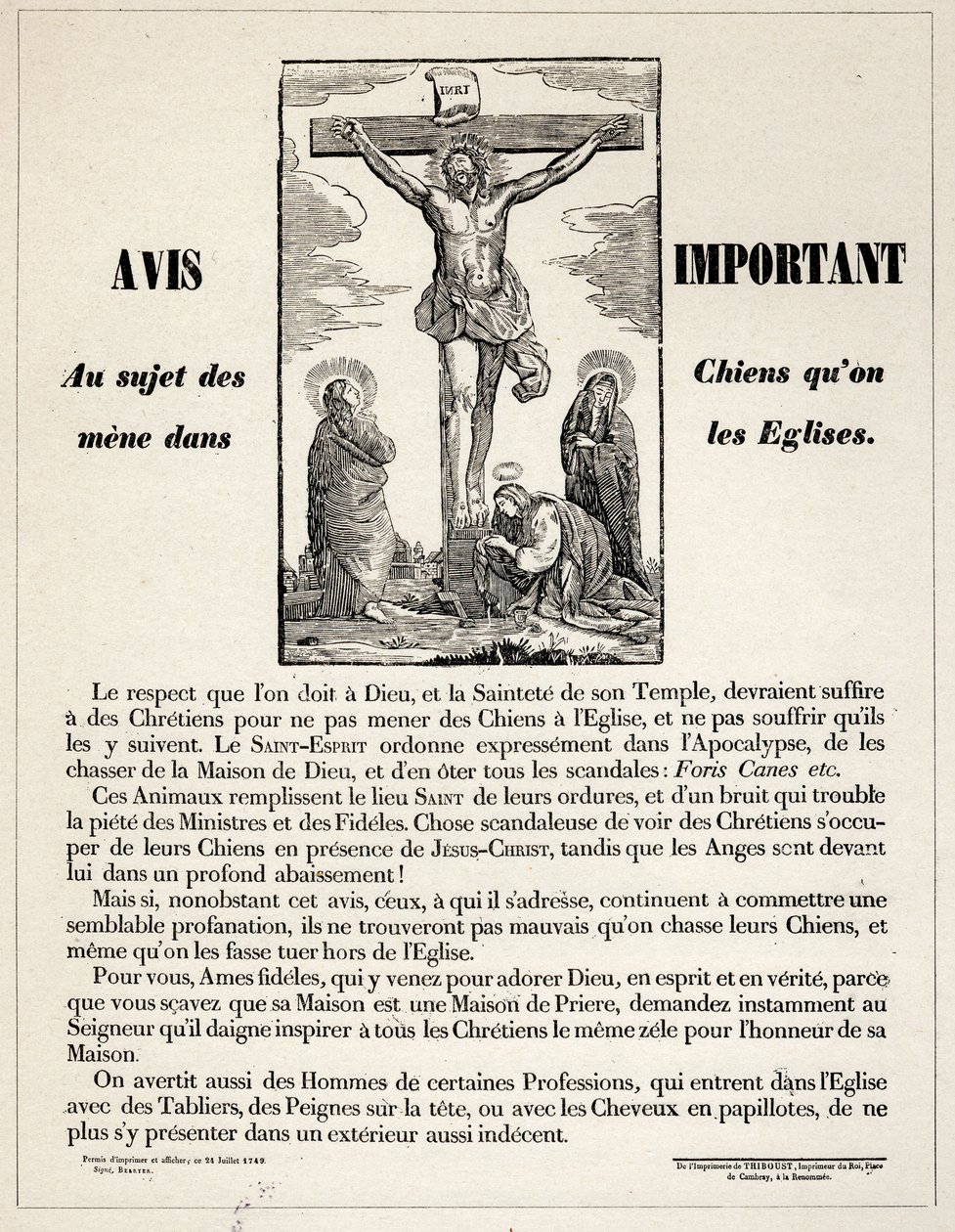 Avis sur la conduite dans les églises - Unbekannter Künstler