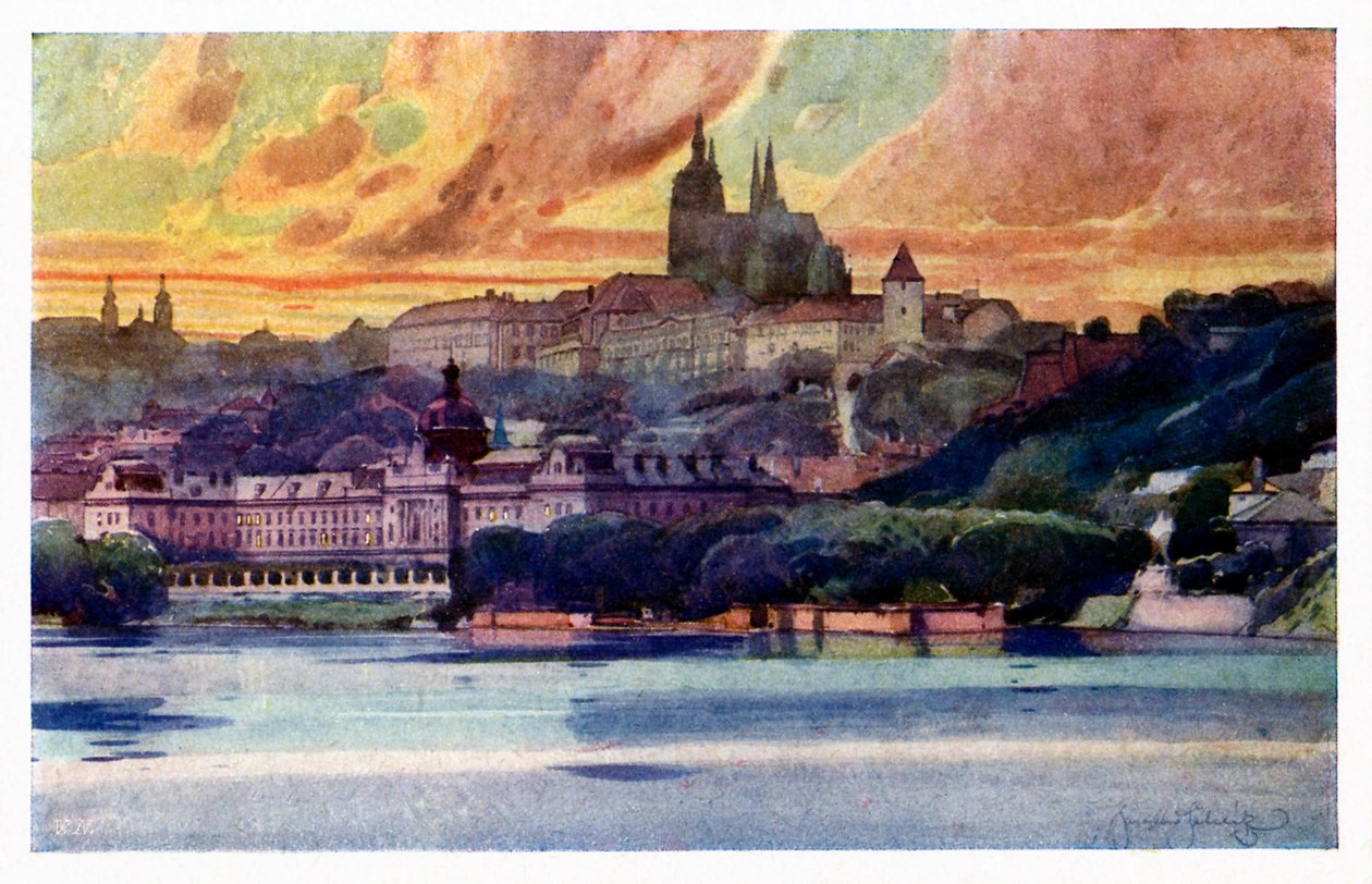 Prague : Château et Académie de Straka - Unbekannter Künstler