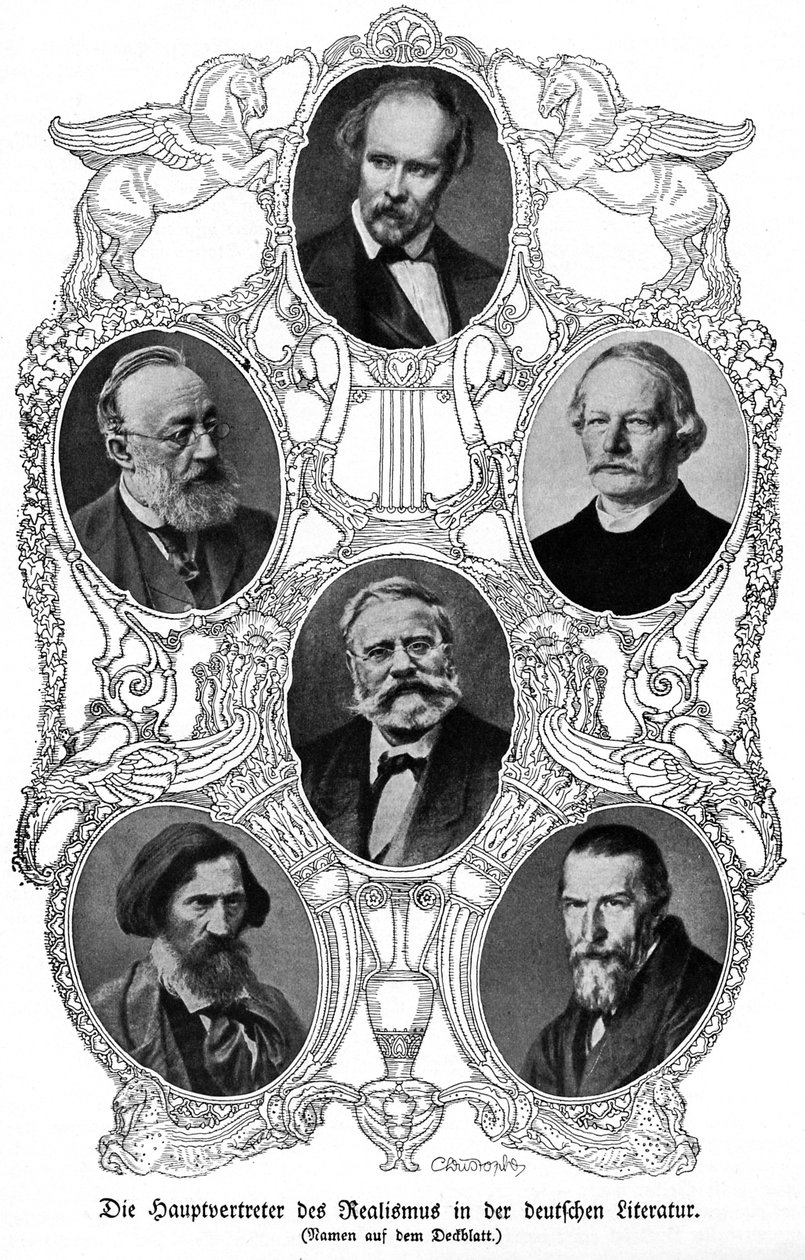 Six écrivains réalistes allemands célèbres - Unbekannter Künstler