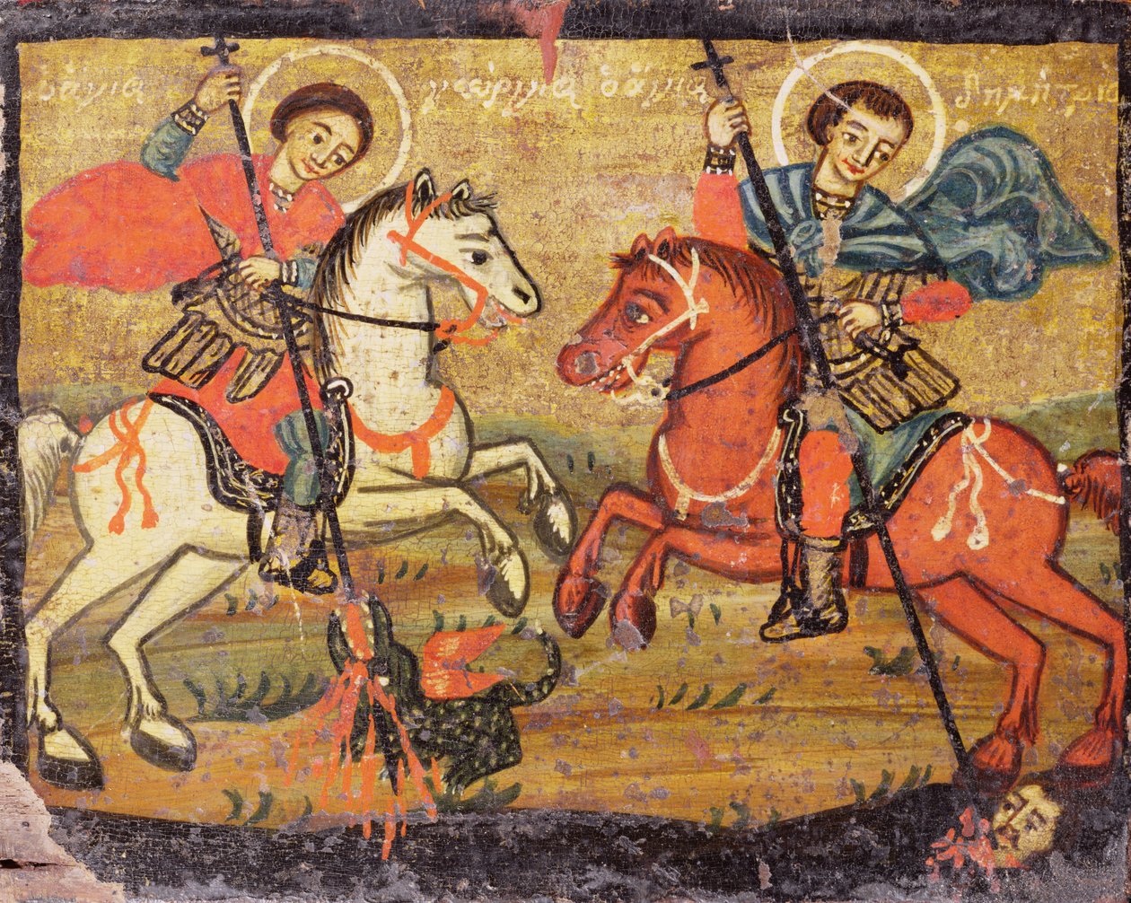 Saint Georges et Saint Démétrios, grec (provincial) - Unbekannter Künstler