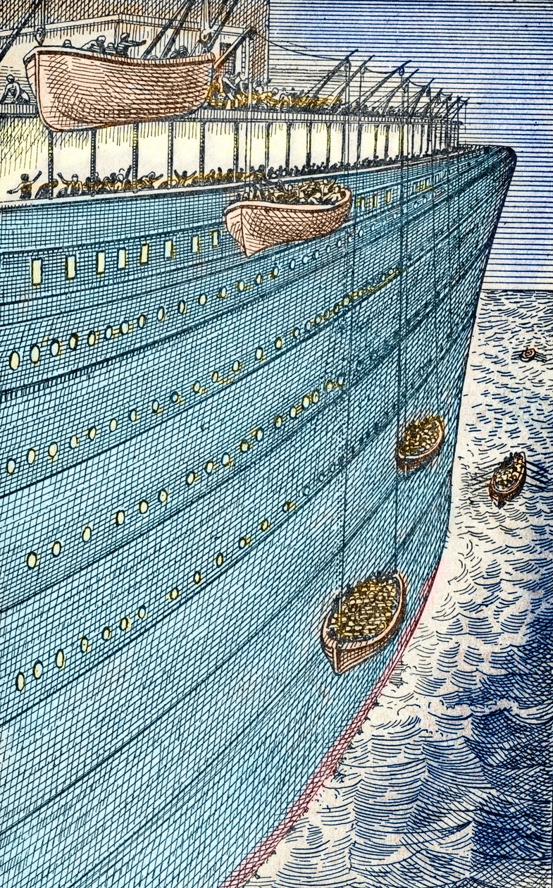 Catastrophe du Titanic, les bateaux prennent la mer - Unbekannter Künstler