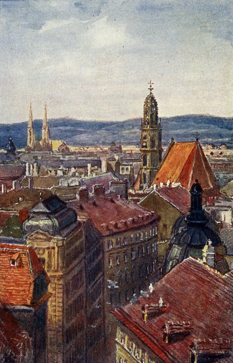 Vienne, Autriche : Vue des toits des tours - Unbekannter Künstler