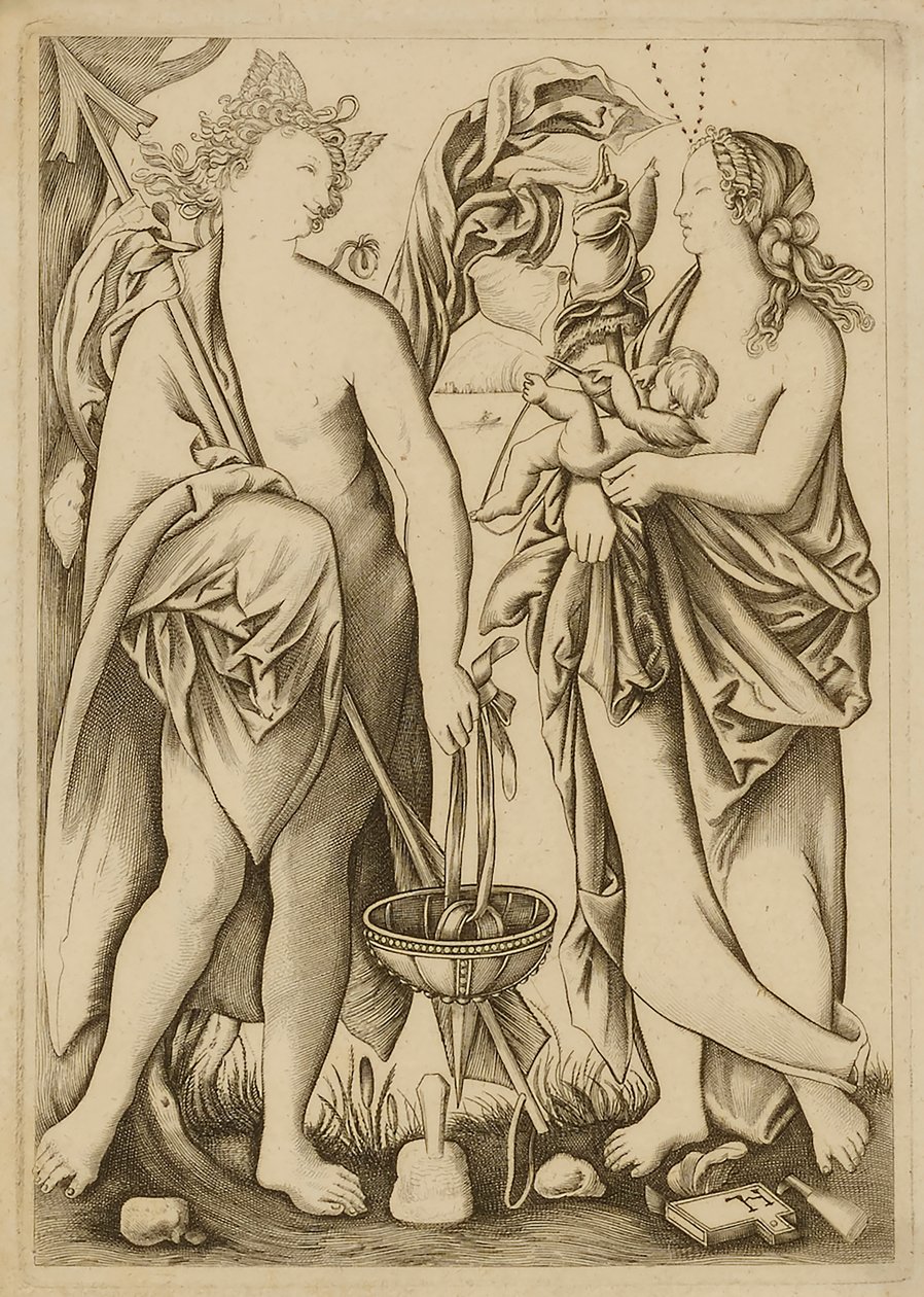 Deux personnages avec un bébé - Unidentified