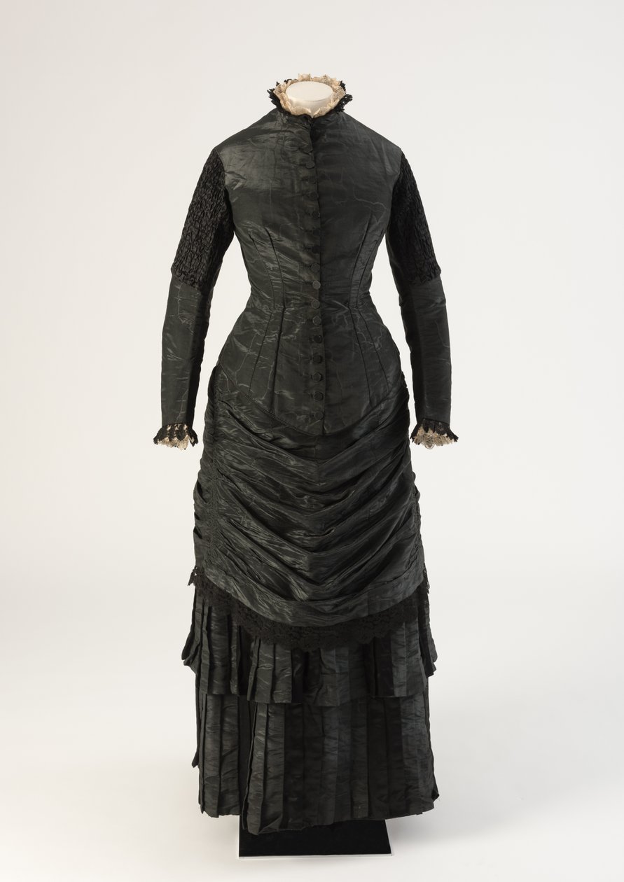Robe de deuil en soie noire, 1880s - Unbekannt Unbekannt
