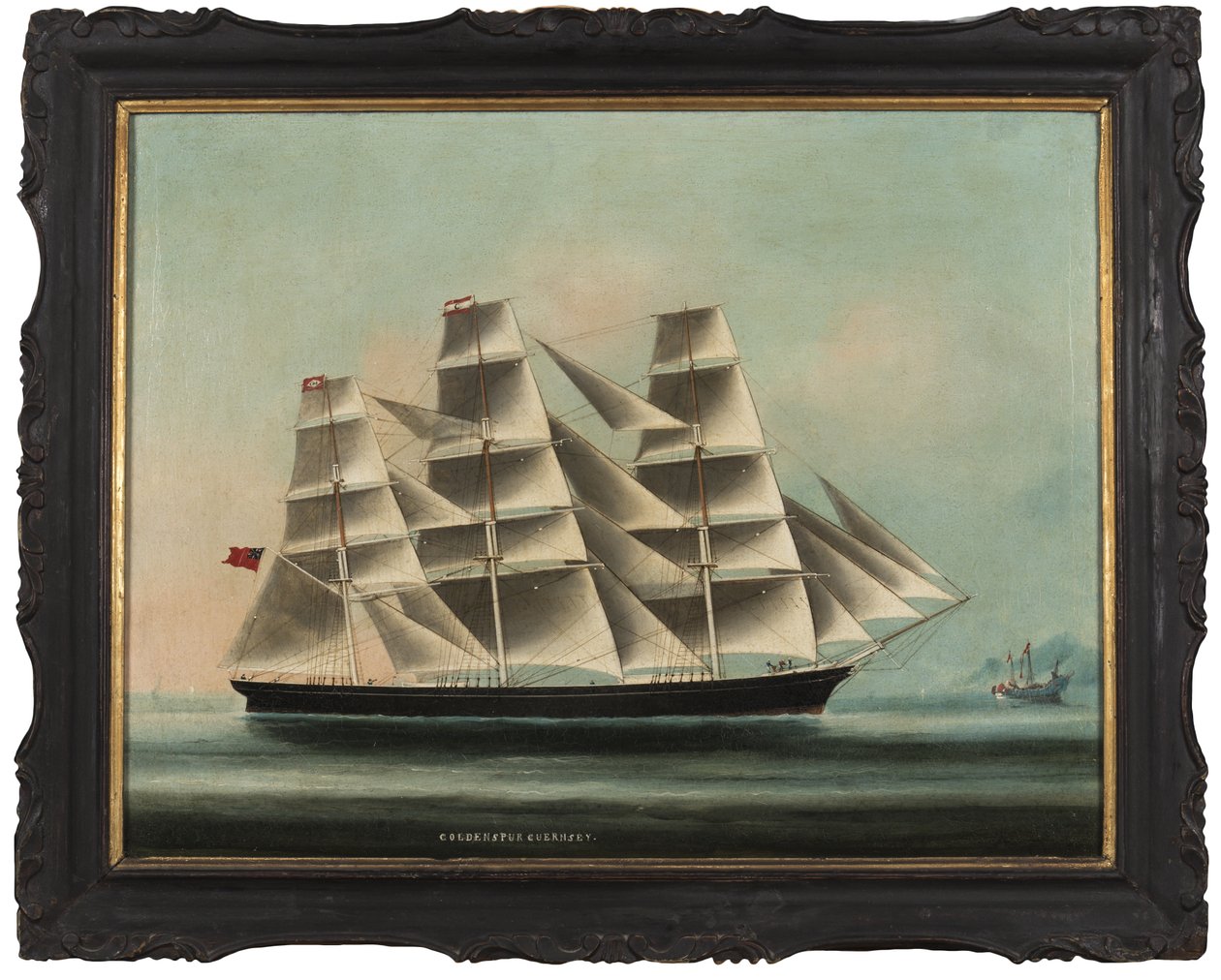 Golden Spur Guernsey : le clipper du commerce chinois arborant le drapeau chinois pour protection, c.1872 - Unbekannt Unbekannt