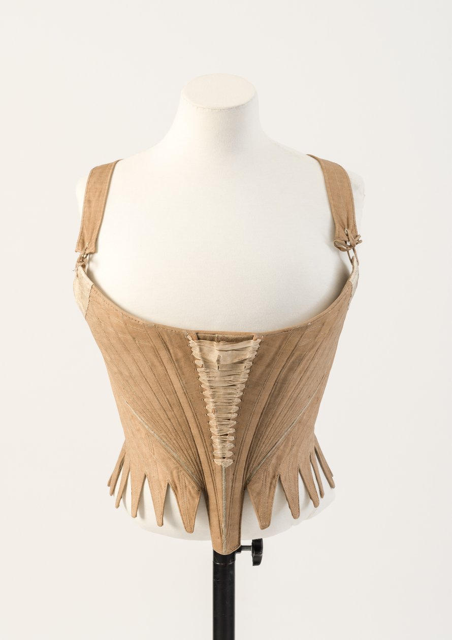 Corset en coton naturel, renforcé avec des fanons de baleine, 1780s - Unbekannt Unbekannt