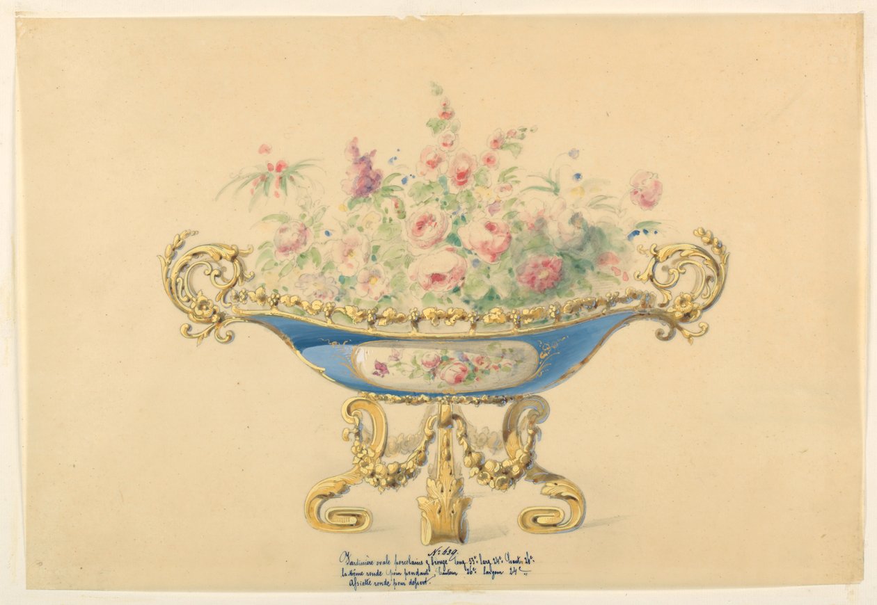 Dessin, Design pour une jardinière, vers 1855 - Unknown