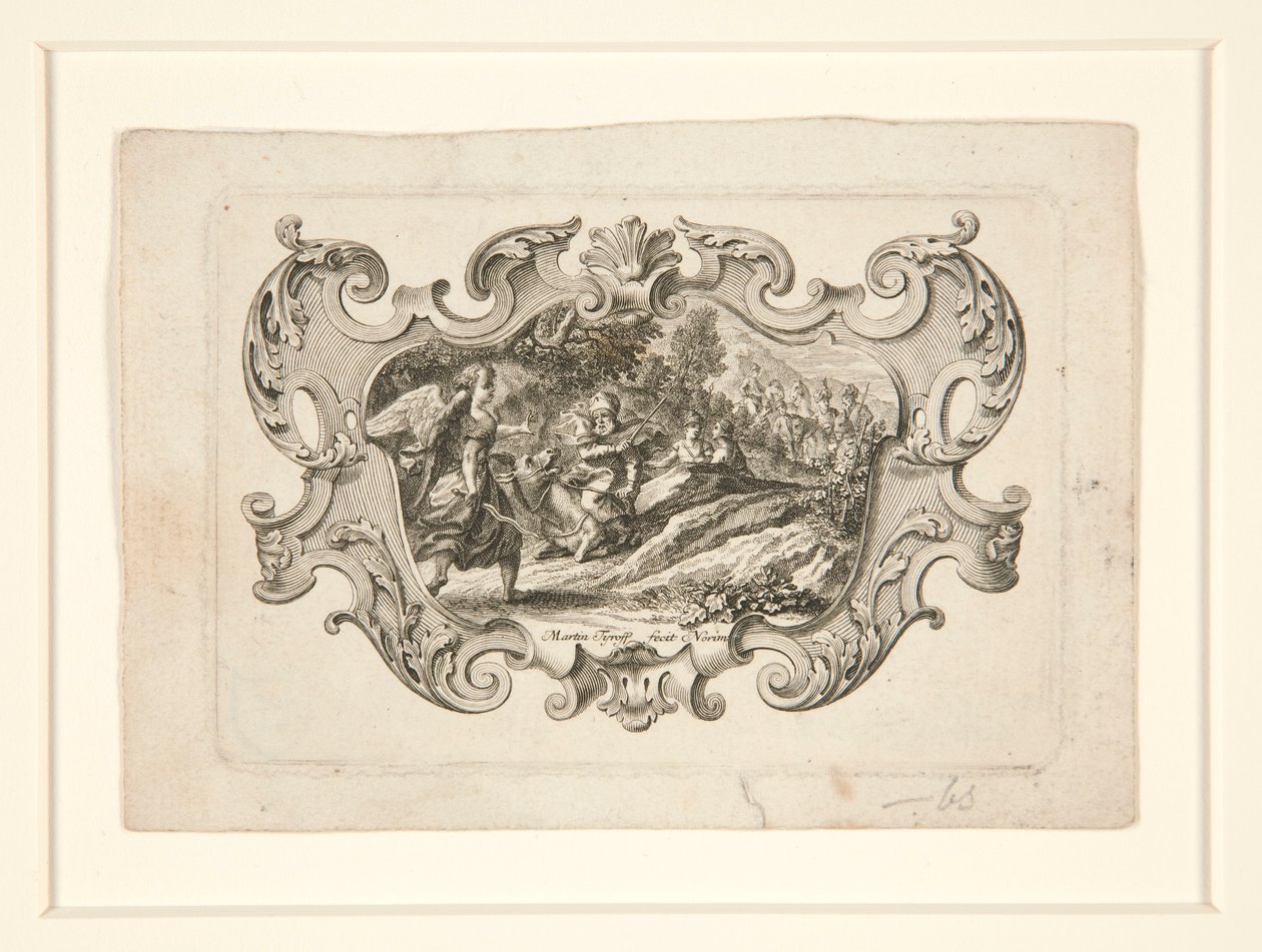 Ange approchant un homme sur un âne (Scène biblique) - Unknown