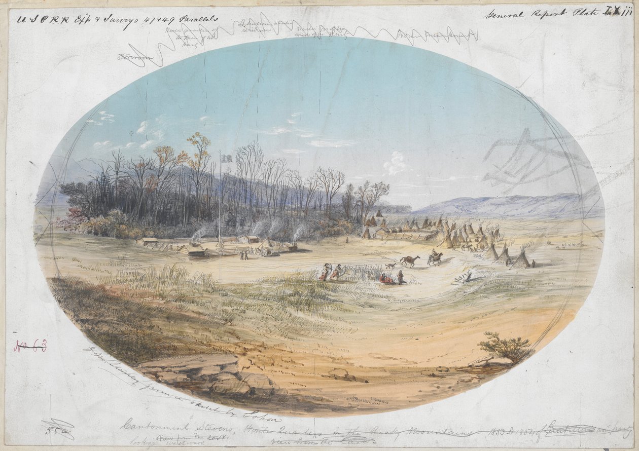 Cantonment Stevens, regardant vers l