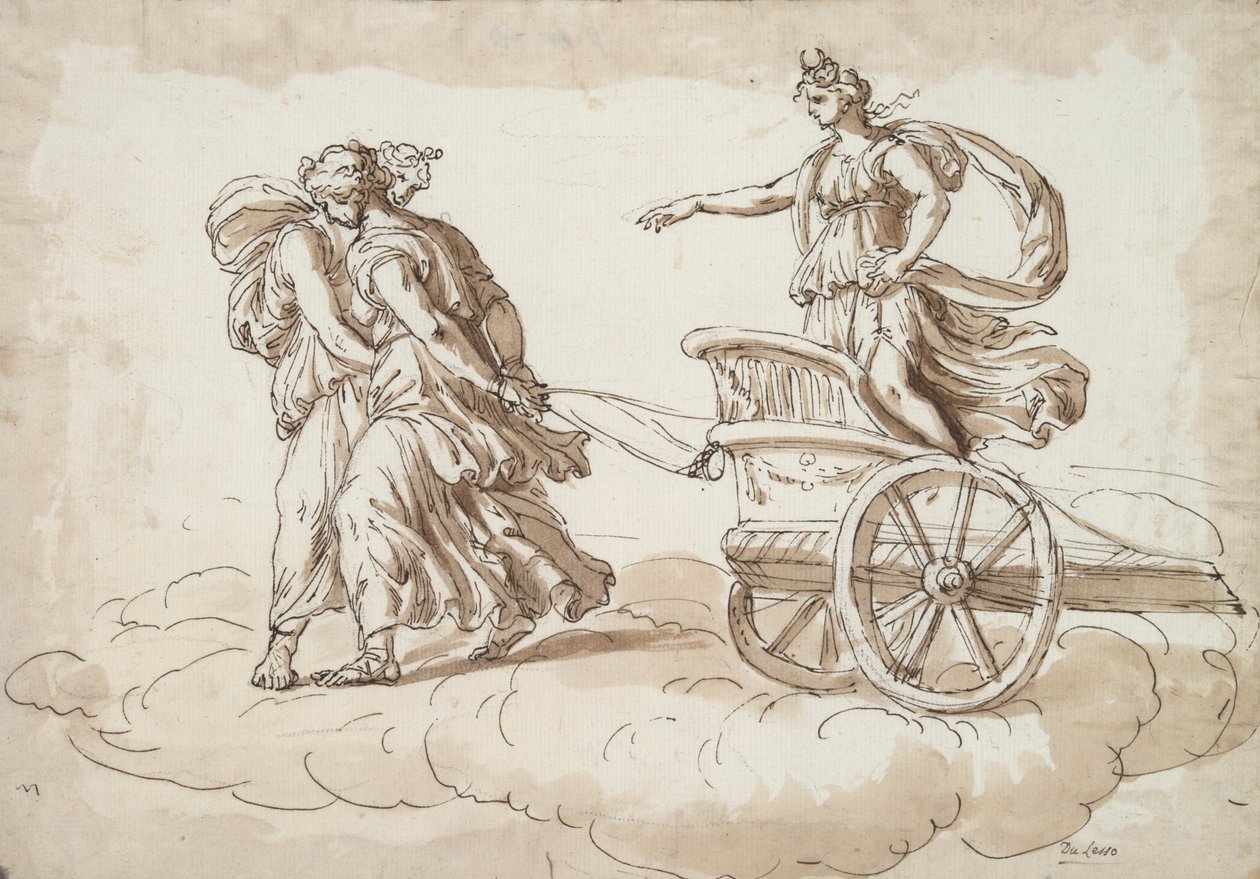Diane dans un char tiré par deux femmes - Unknown