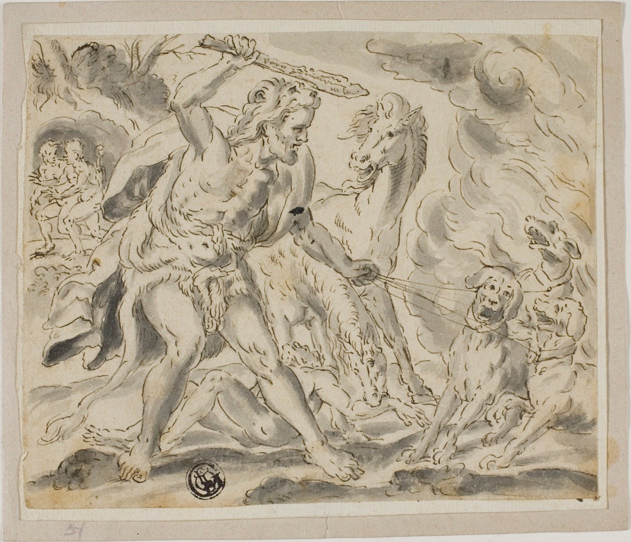 Hercule, Cerbère et les juments de Diomède - Unknown