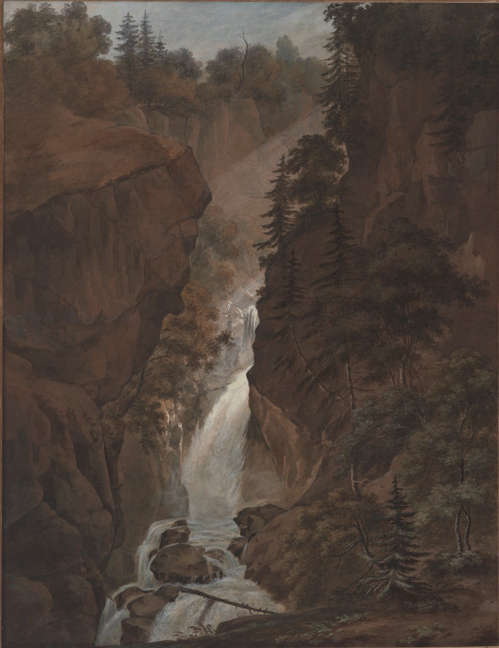 Paysage avec cascade - Unknown