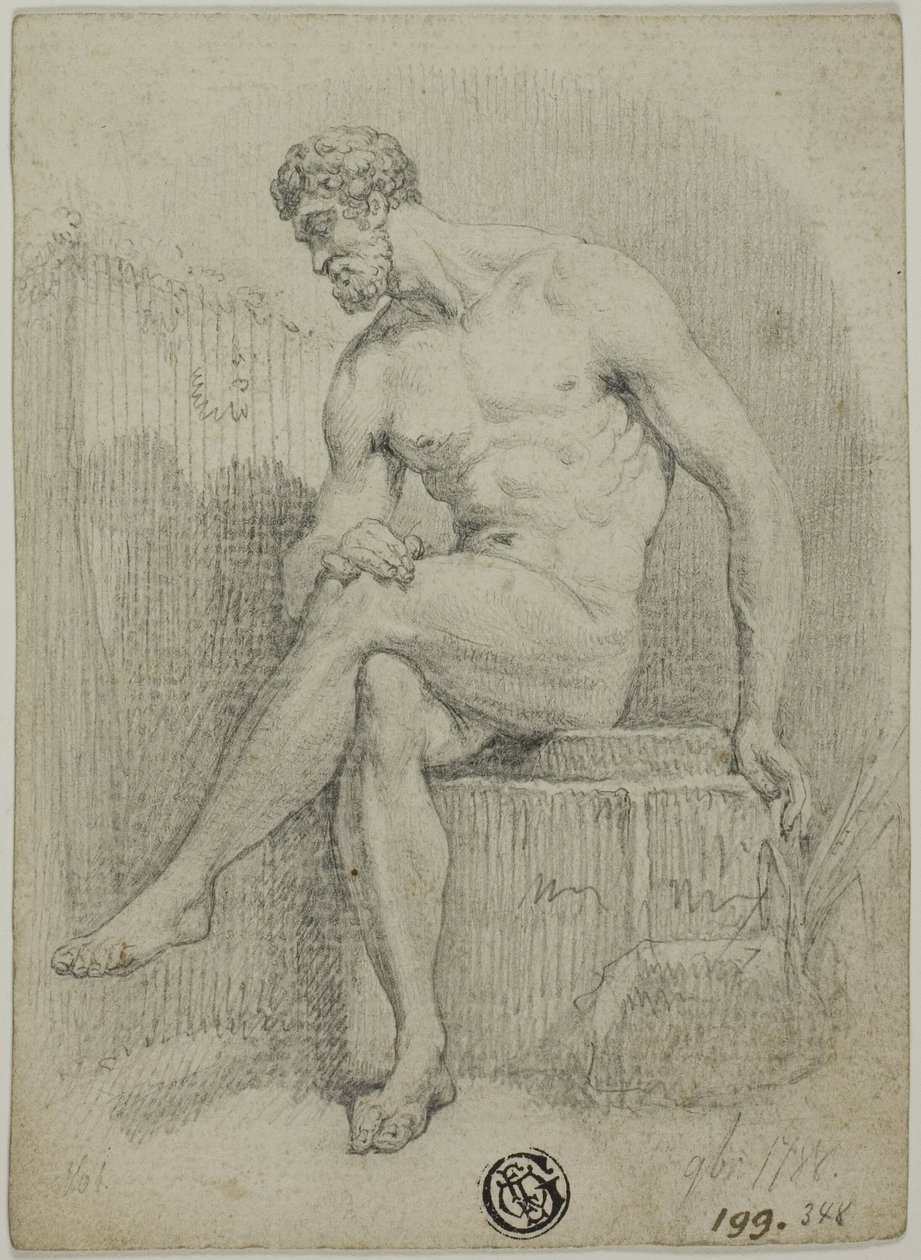 Homme nu assis (d