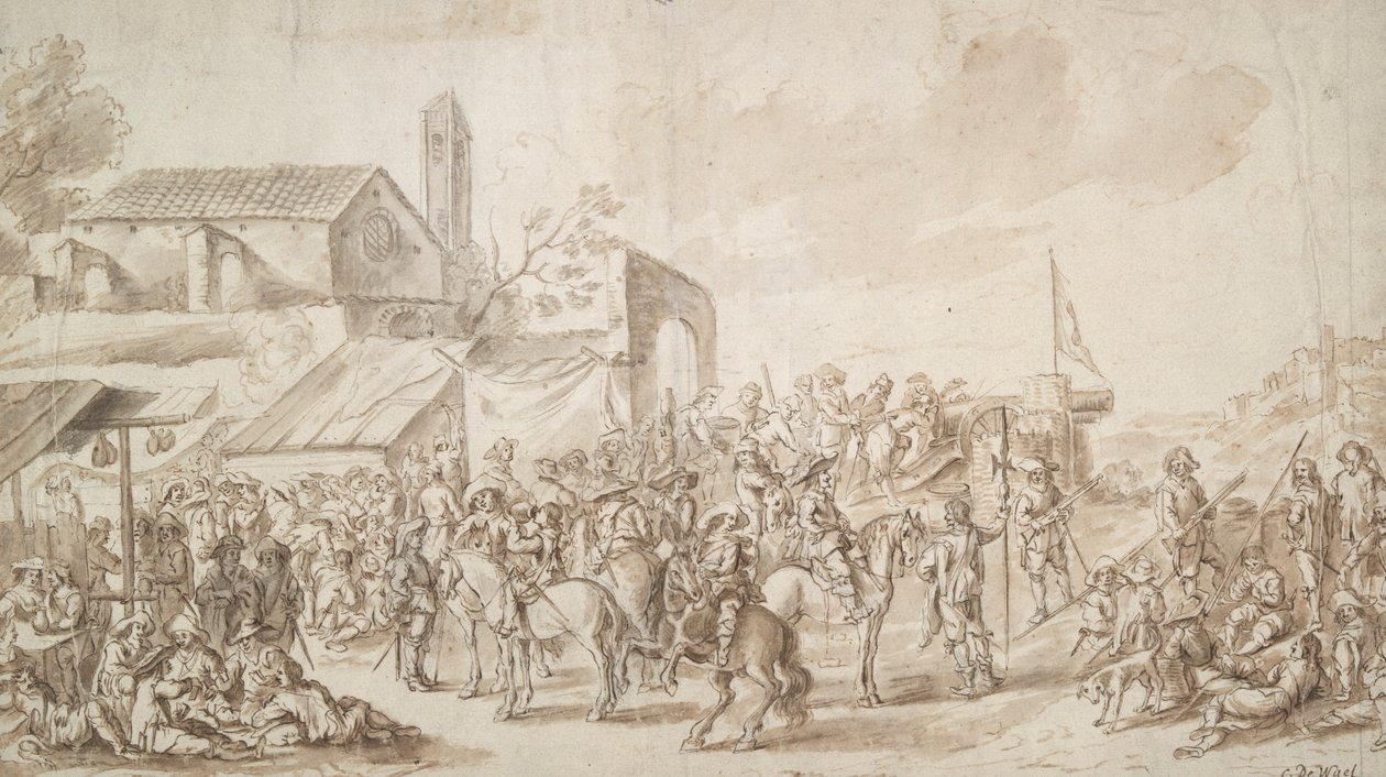 Soldats rassemblés près d