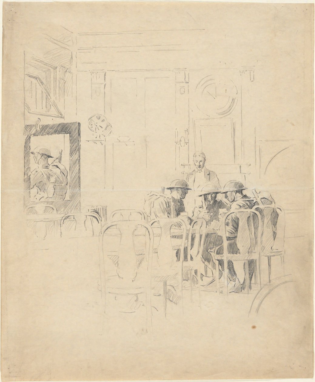 Sans titre (Soldats dans un café) - Unknown