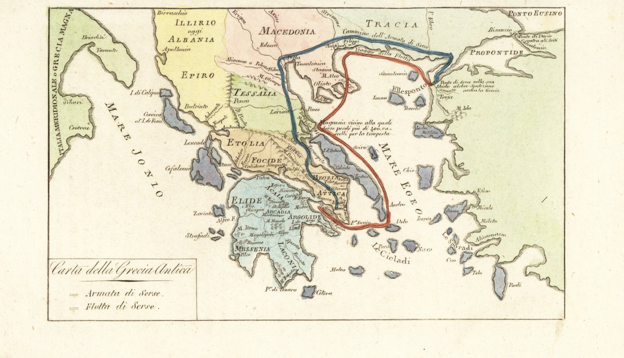 Carte de la Grèce antique - Unknown artist
