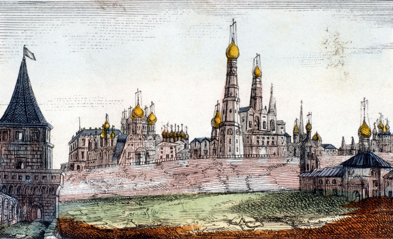 Moscou, le Kremlin. Gravure du 19ème siècle - Unknown artist