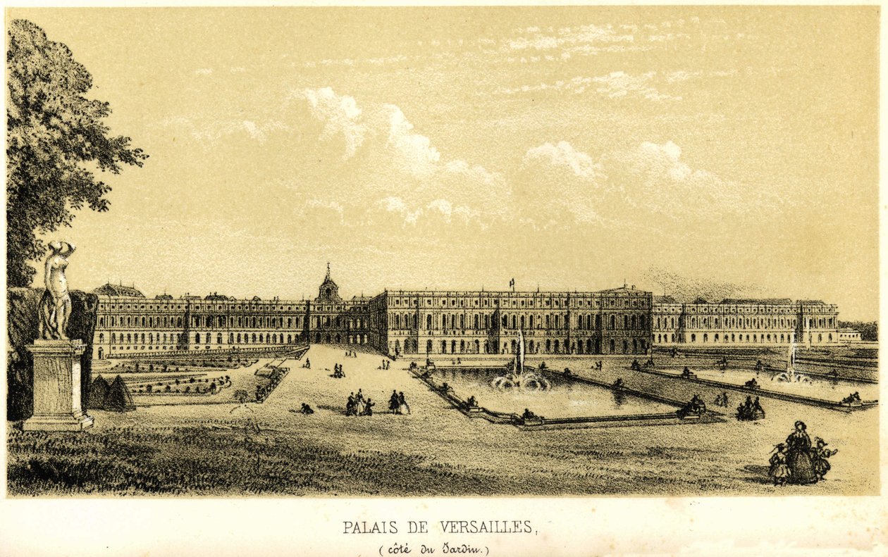 Palais de Versailles, vue du jardin en 1857 - Unknown artist