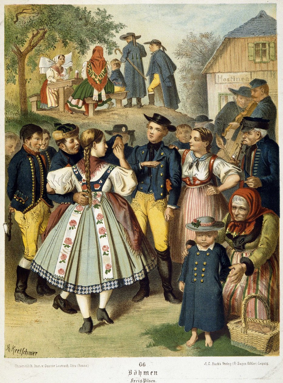 Bal populaire en Bohême vers 1870 - Unknown artist