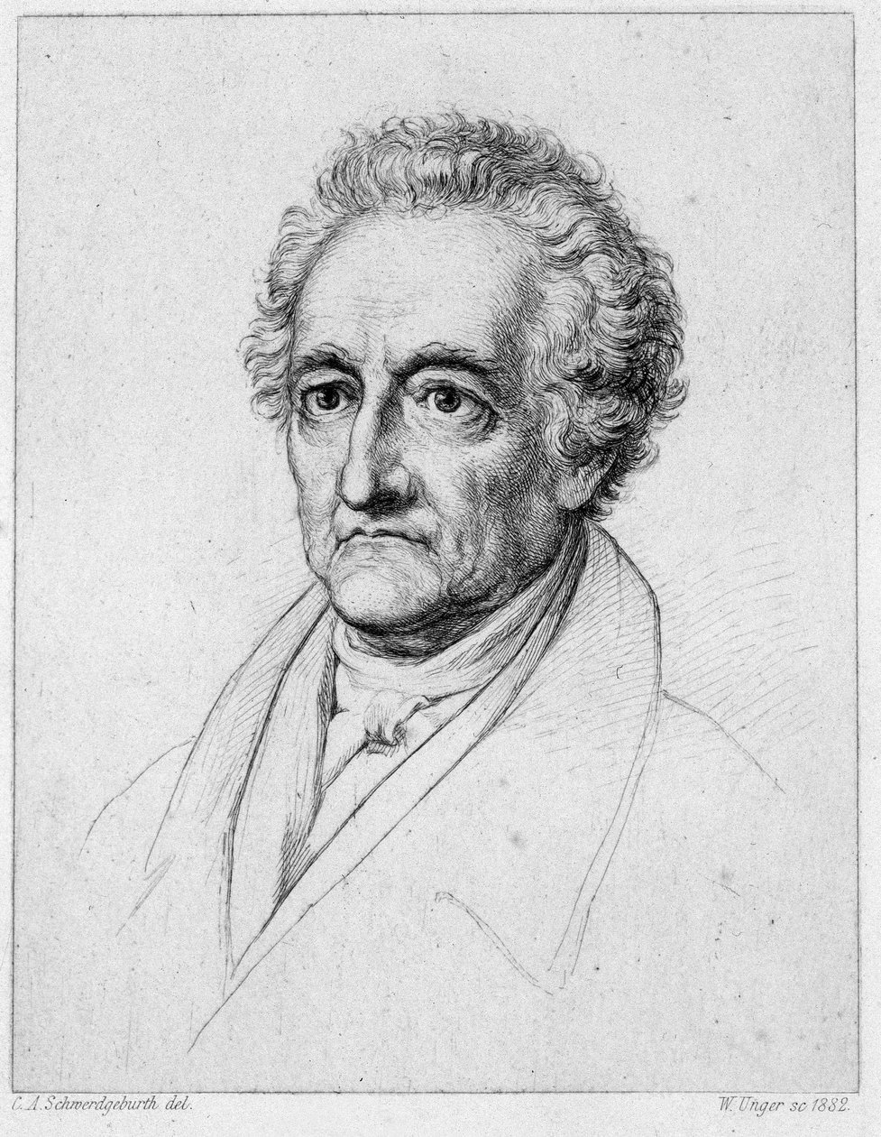 Portrait de Goethe. Chromolithographie du 19ème siècle - Unknown artist