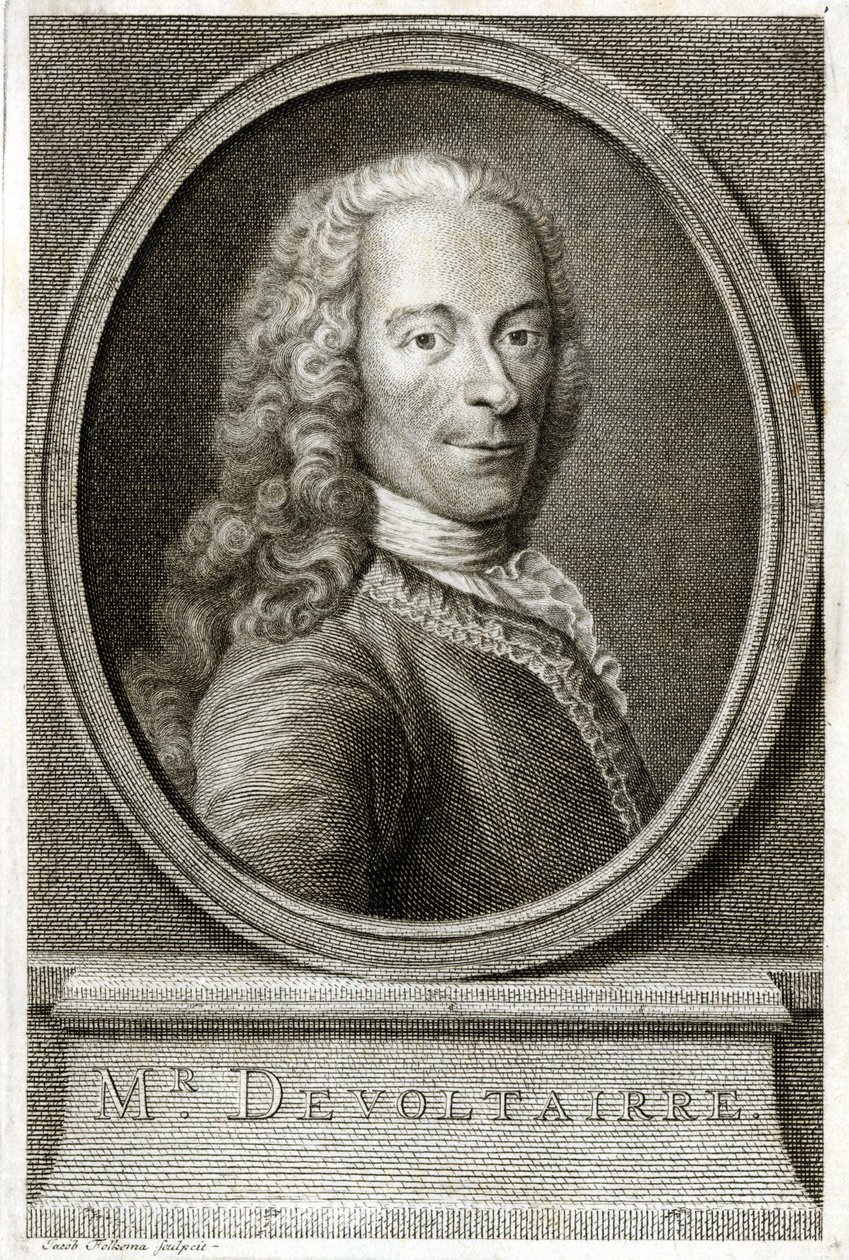 Portrait de Voltaire. Gravure du 19ème siècle. - Unknown artist