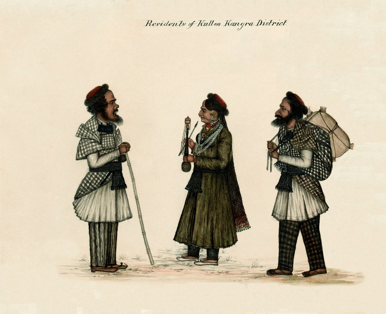Résidents du district de Kulloo Kangra, vers 1850 - Unknown