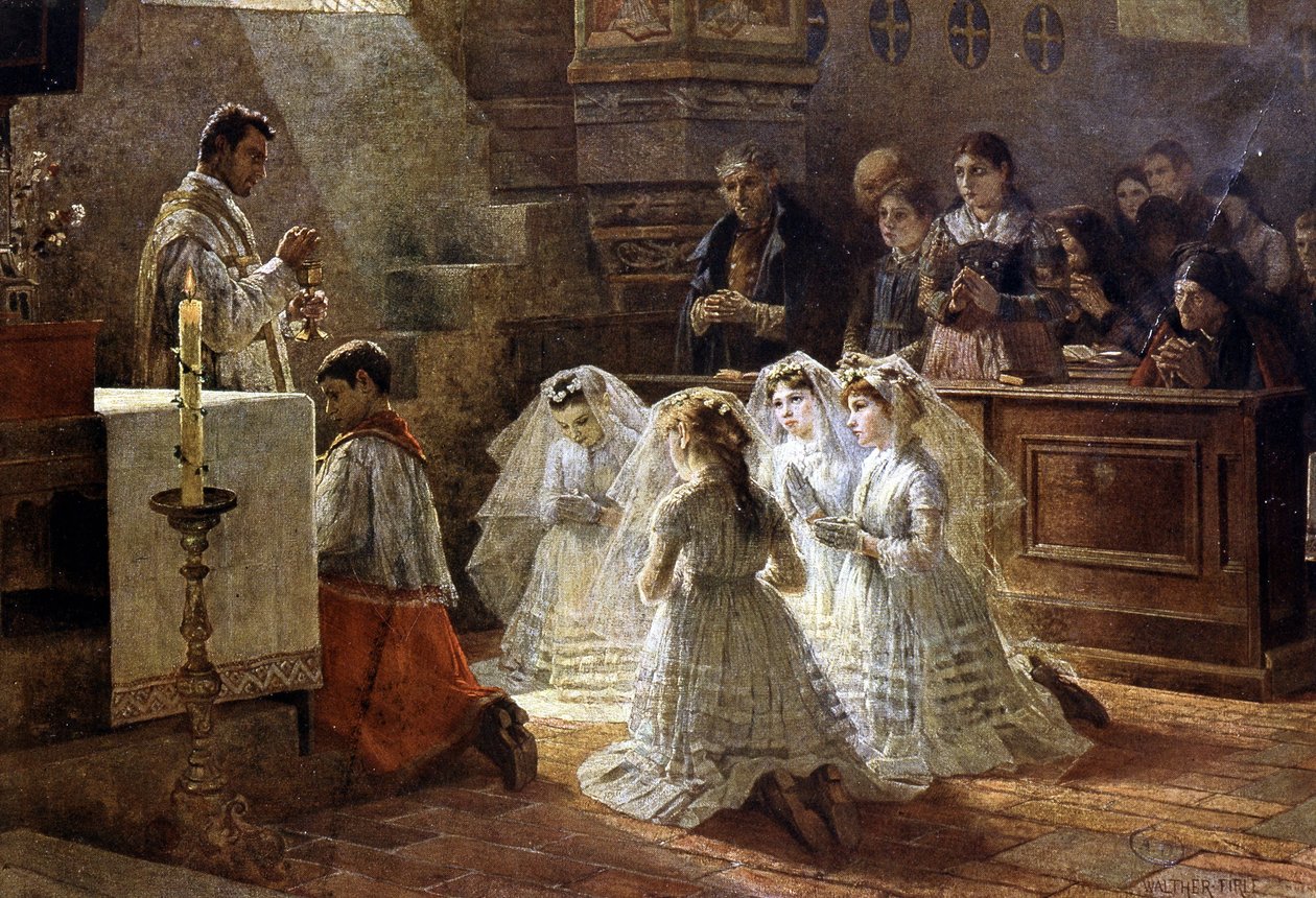 Scène de communion au XIXe siècle - Unknown artist
