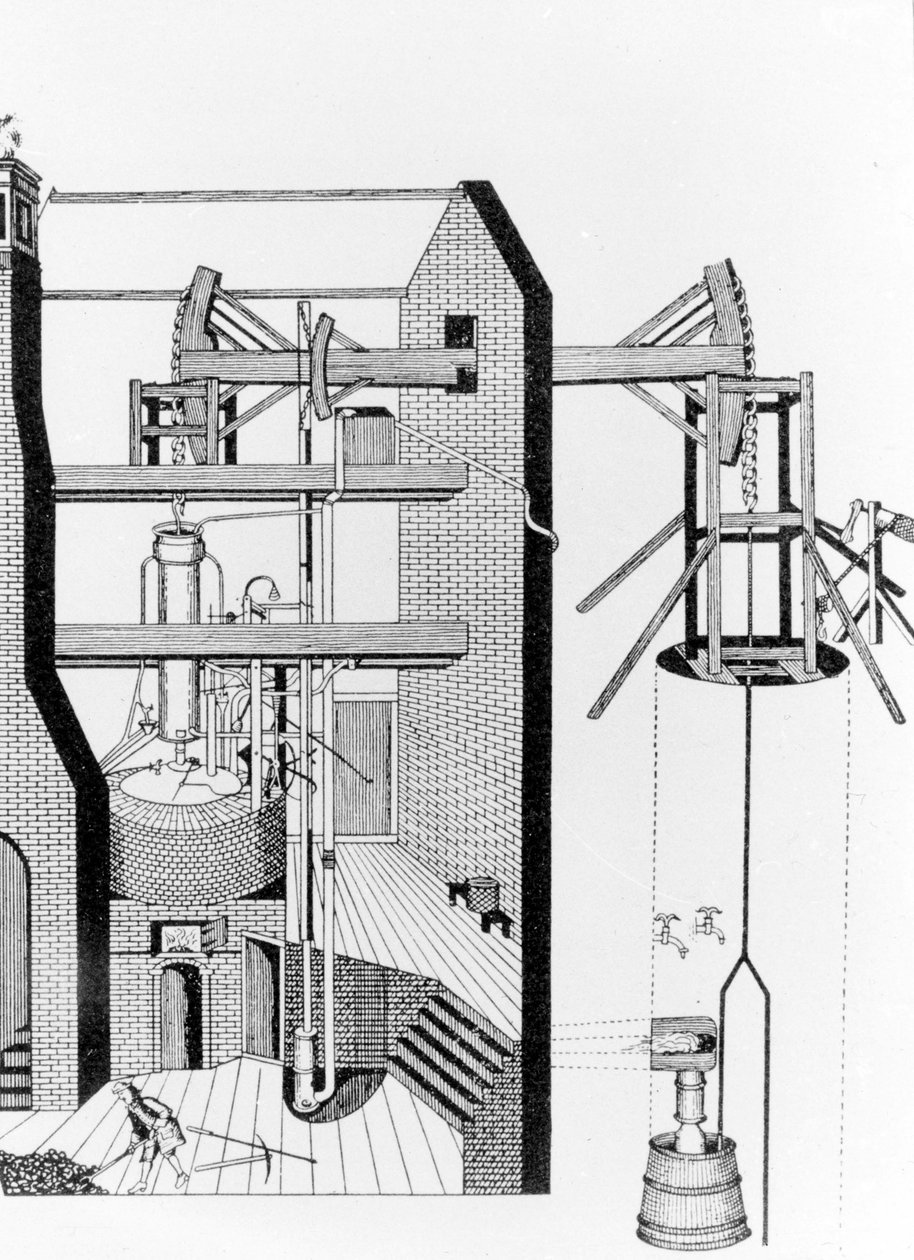 Machine à vapeur de Newcomen (1663 - 1729) - Unknown artist