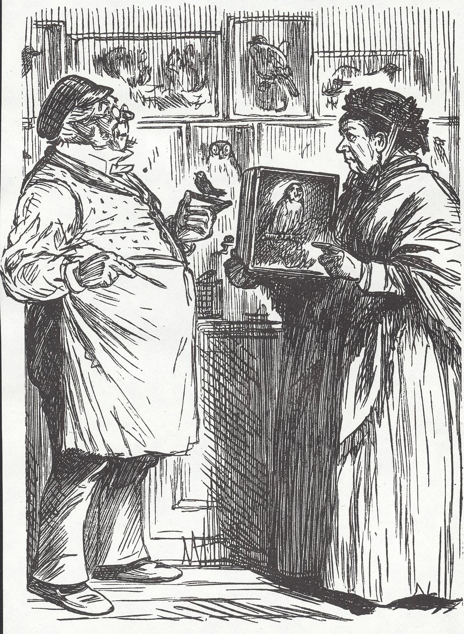 Taxidermiste, fin du 19e siècle (gravure sur bois) - Unknown artist