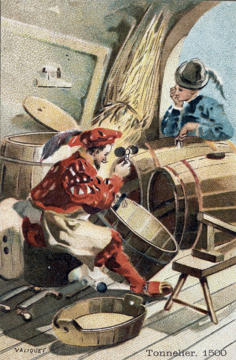 Le métier de tonnelier en 1500. - Unknown artist