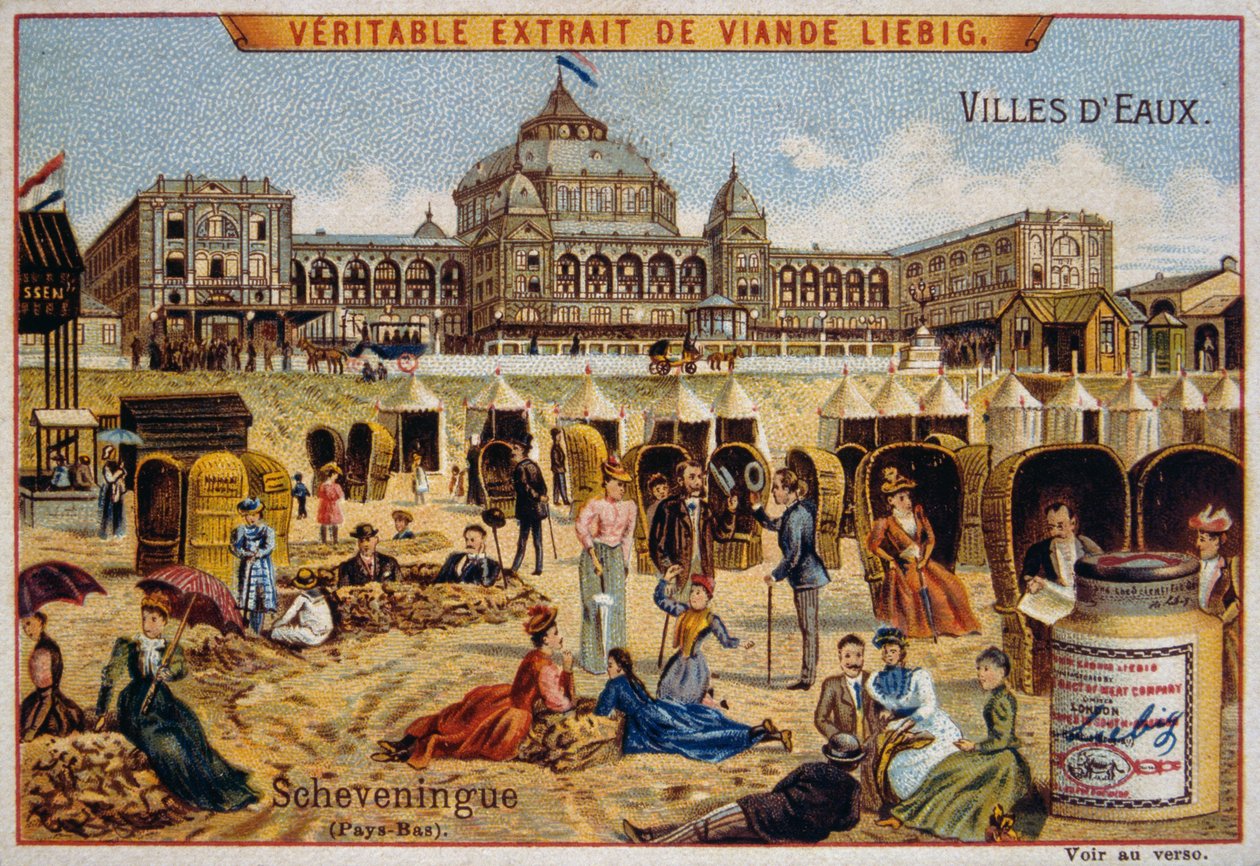 Touristes sur une plage à Scheveningen, Hollande - Unknown artist