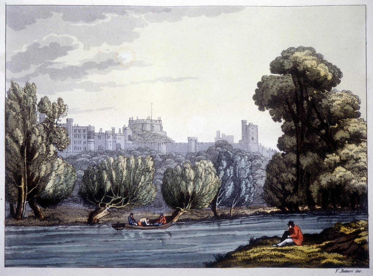 Château de Windsor sur la Tamise. - Unknown artist