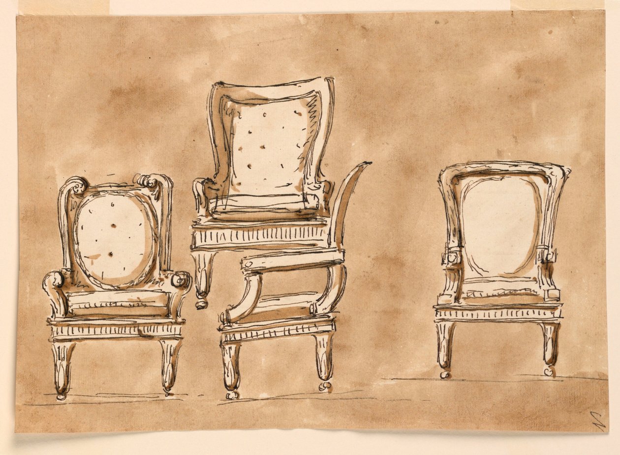 Dessin, chaises, 1780-90 - Unknown artistUnknown artist