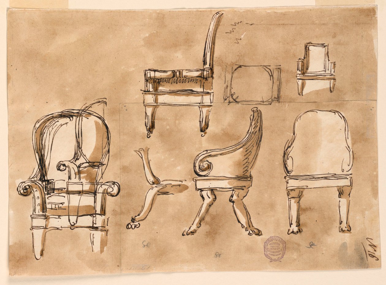 Dessin, chaises, 1780-90 - Unknown artistUnknown artist