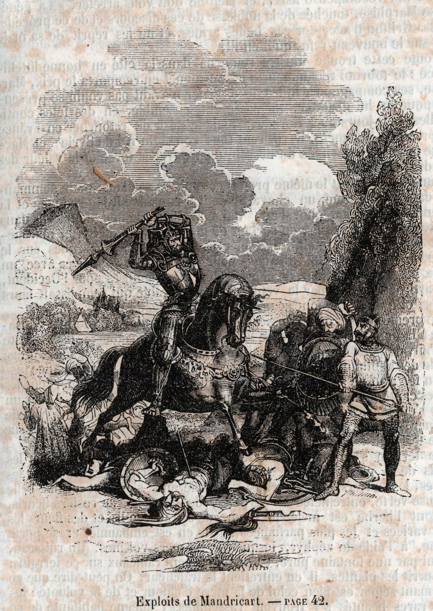 Gravure de 1851 de « Roland furieux » - Unknown artist