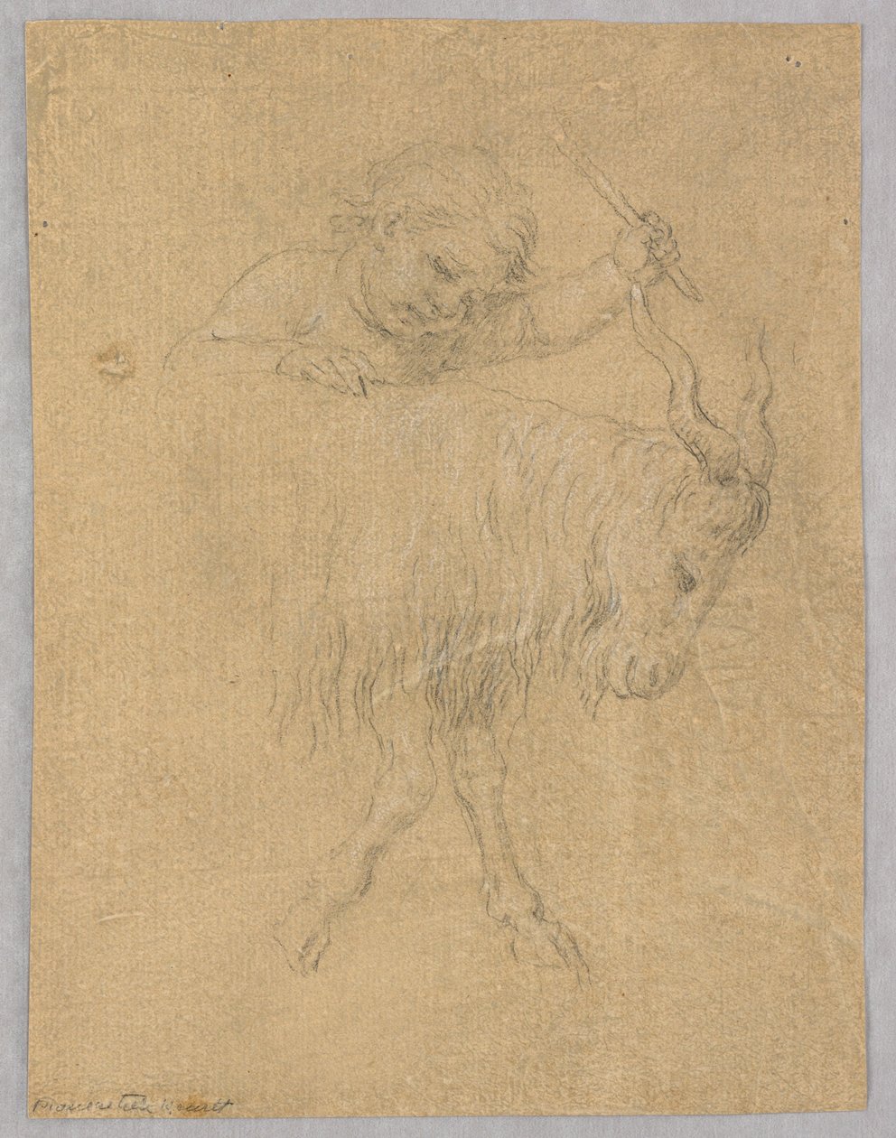 Un Garçon Conduisant une Chèvre - Unknown artist