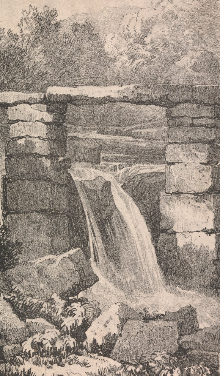 Pont sur la cascade - Unknown artist