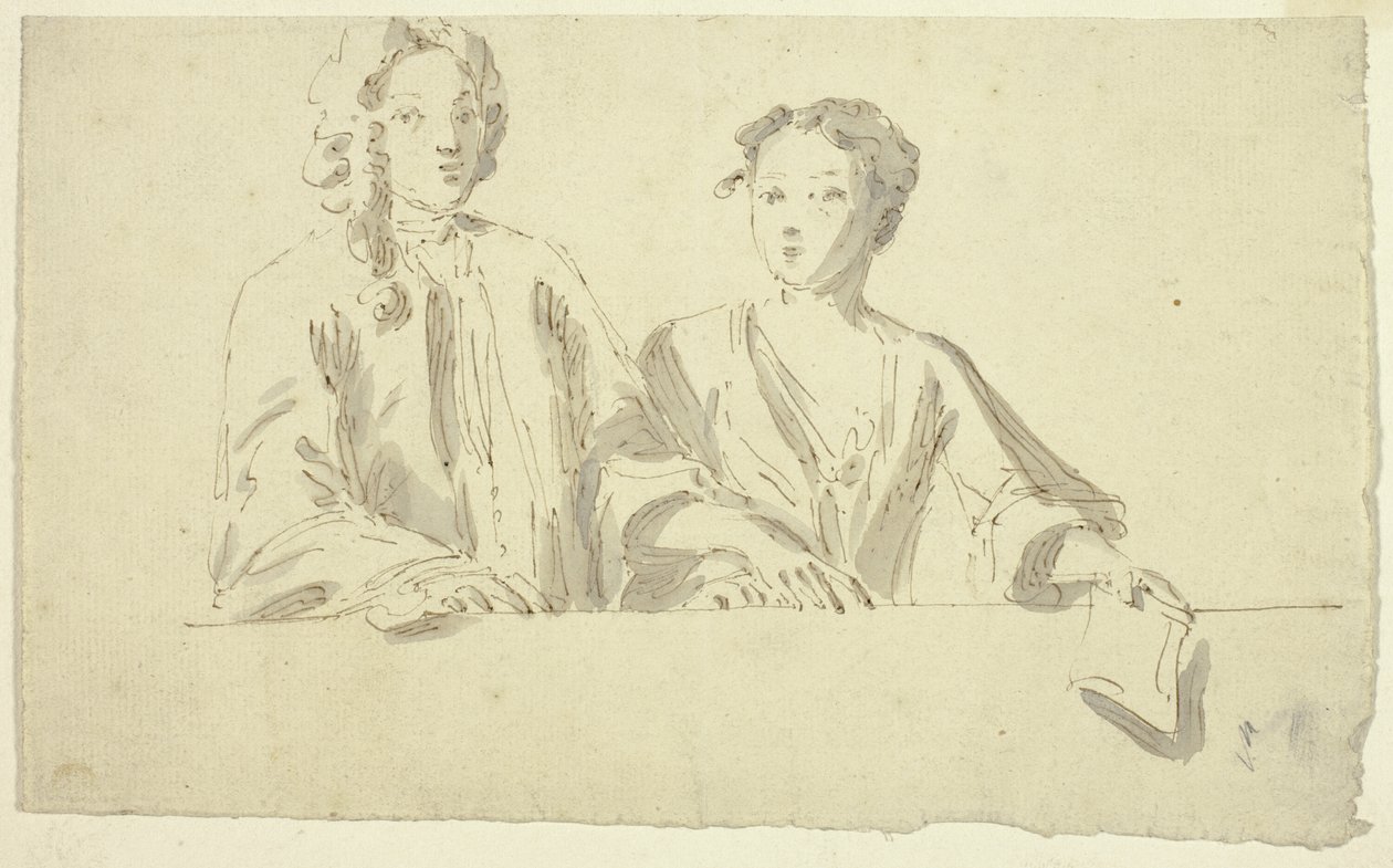 Couple en buste - Unknown artist