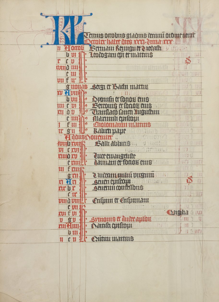 Page du calendrier - Unknown artist