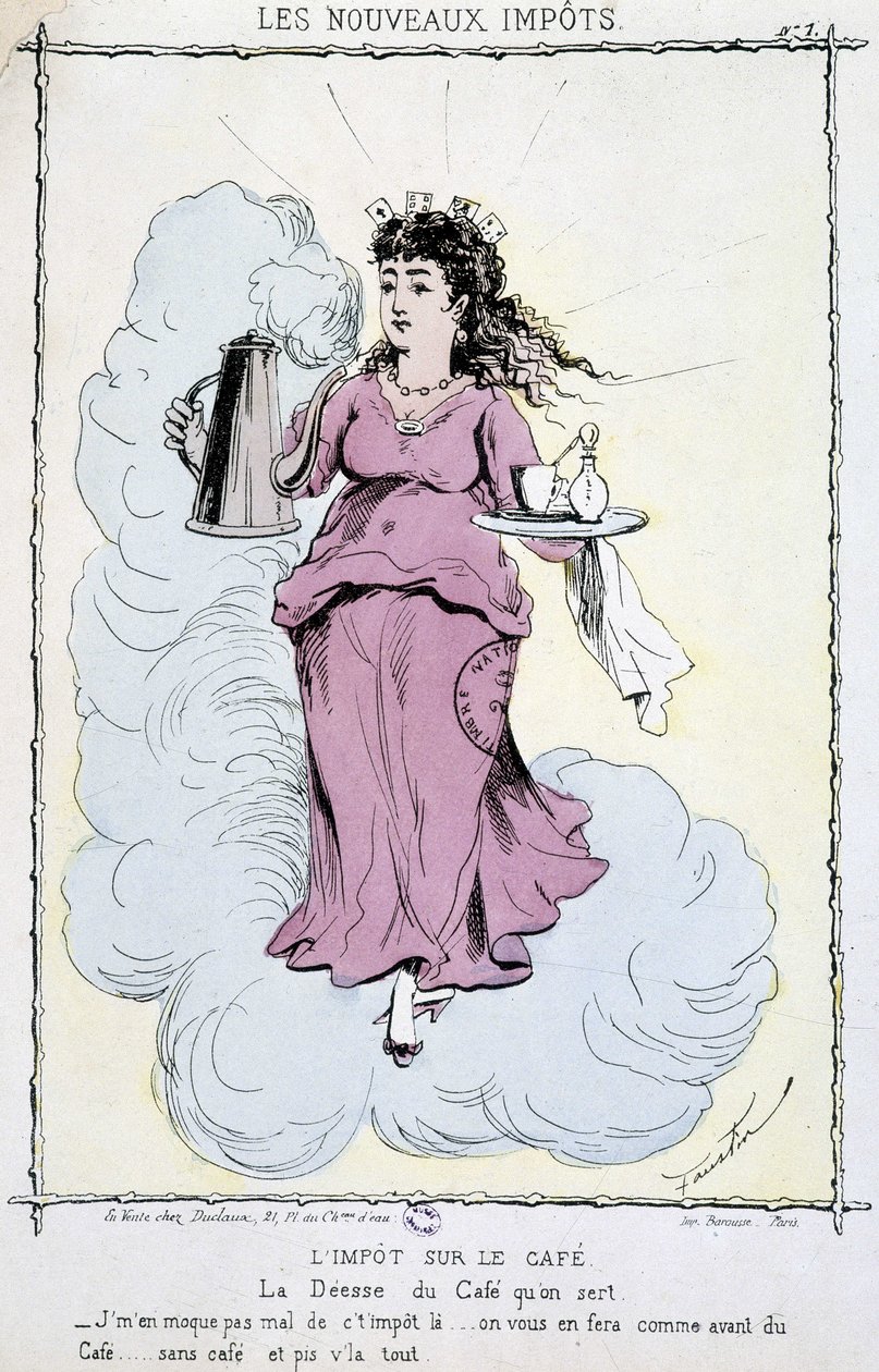 Taxe sur le café - dessin - Unknown artist